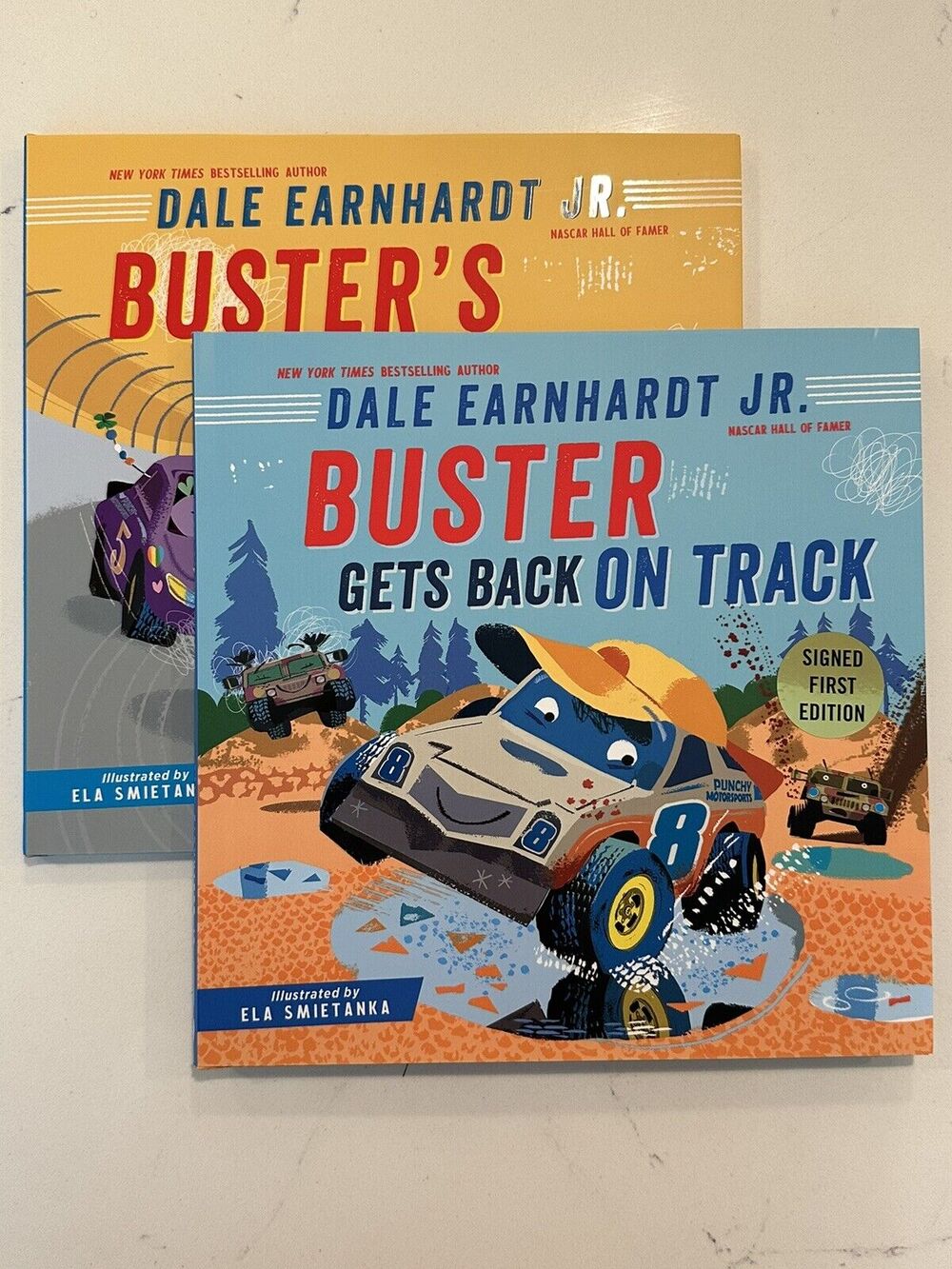 AUTOGRAPHED SIGNED Dale Earnhardt Jr. Hardcover Children’s Books Set Of 2
